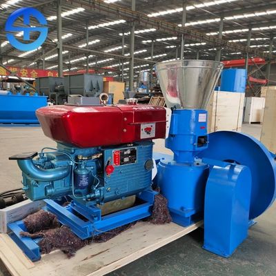 Diesel Engine Driven Flat Die 150mm Biomass Pellet Mill