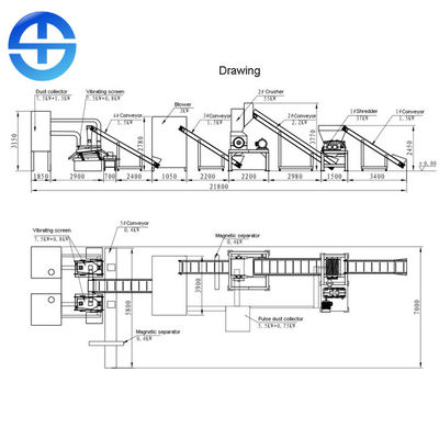 Dry Type 1000kg/H Radiator Recycling Production Line