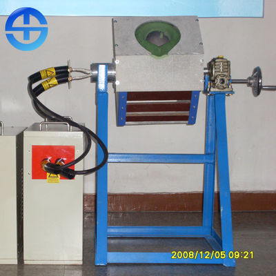 Small 15 Kw Metal Smelting Furnace Electric Overturning Medium Frequency