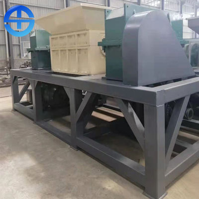 Two 75kw Motors Alloy Steel Blades Scrap Metal Shredder Dual Shaft